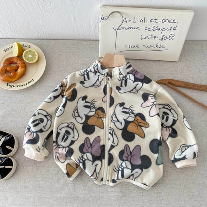 Spring Autumn Thin Children's Outerwear Printed Mickey Fashion Kids Boy Girl Casual Jacket Tops Children Clothing Coats 1-6y Trikidsworld
