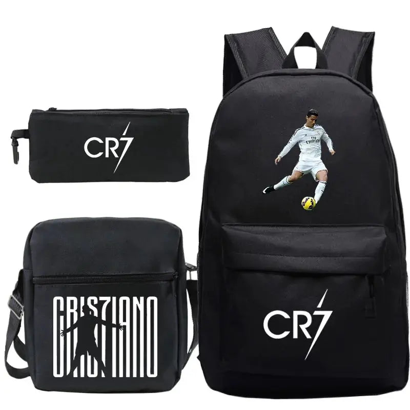CR7 3pcs Backpack Set – School & Travel Bags for All Ages Trikidsworld