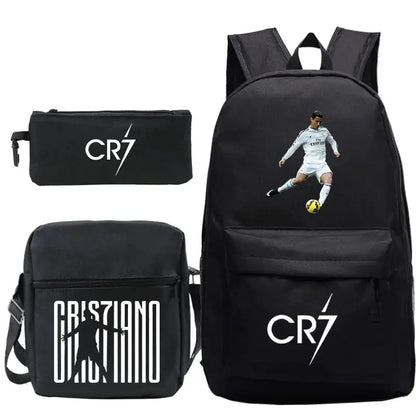 CR7 3pcs Backpack Set – School & Travel Bags for All Ages Trikidsworld