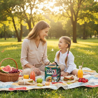 ZOEY Hamburger Ramyeon Ramen Huntrix Lunch Bag Demon Hunters Portable Lunch Box Unisex Travel Cooler Bag Oxford Tote Food Bags Trikidsworld