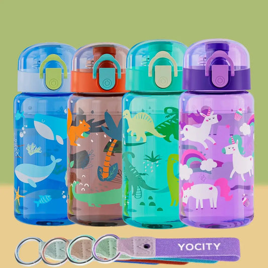 Leakproof Cartoon Water Bottle – Travel Cup with Strap Trikidsworld