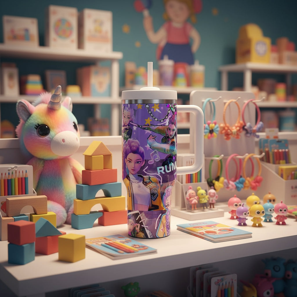 K-pop Demon Hunters Thermos Cup Kids Anime Rumi Mira Zoey Unisex Vacuum Cup Water Bottle Office Coffee Mug Gift for Boys Girls Trikidsworld