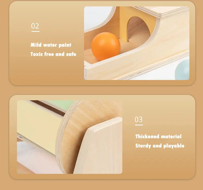 Montessori Wooden Baby Toy – Coin Box, Ball Drum & Shape Sorter | Educational & Sensory Learning Gift Trikidsworld