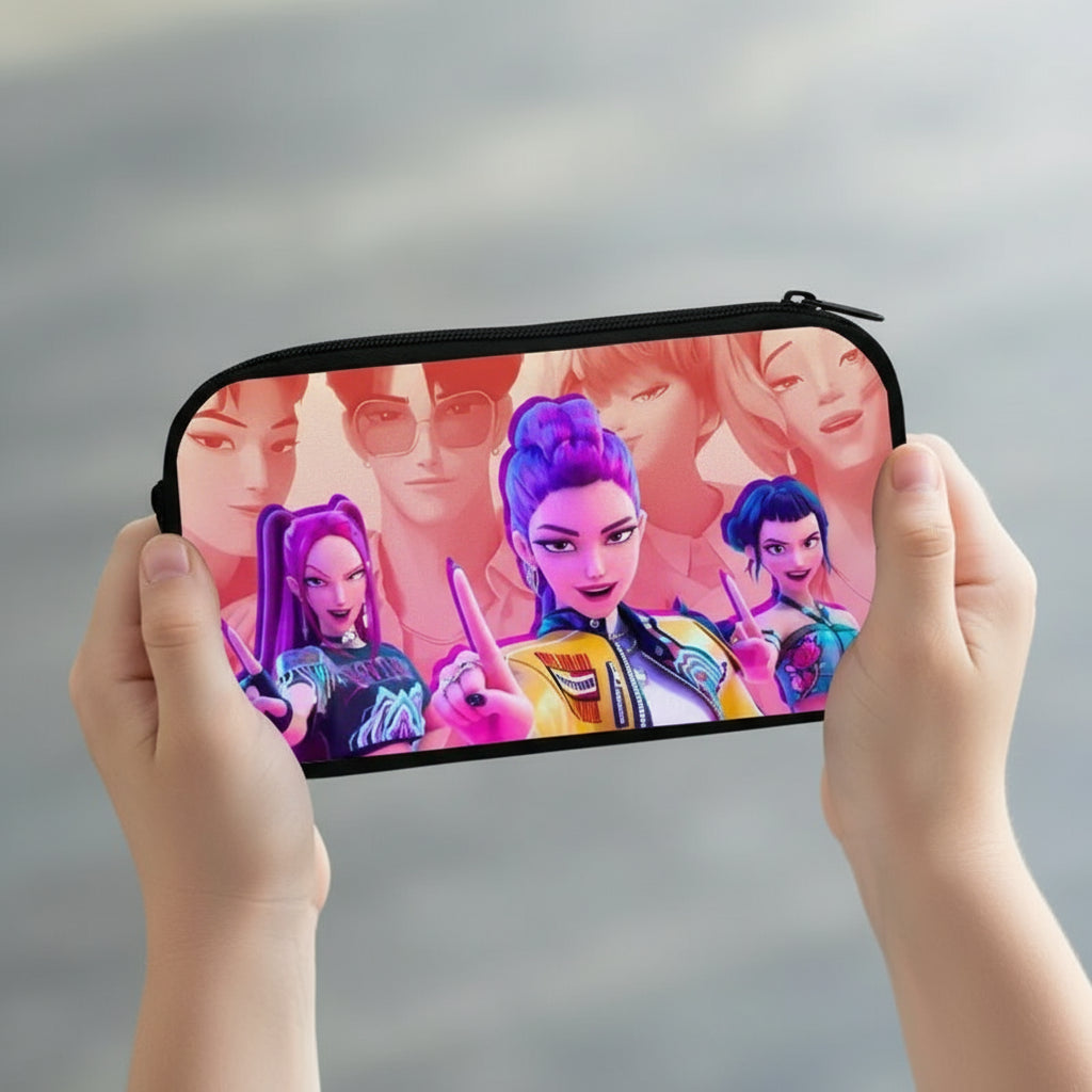 new Hunter Kpop Student Pencil Case Large Cloth Bag For Girl Office School Pen Bag Cartoon Demon Pencil Box Pen Holder Case Trikidsworld