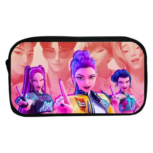 new Hunter Kpop Student Pencil Case Large Cloth Bag For Girl Office School Pen Bag Cartoon Demon Pencil Box Pen Holder Case Trikidsworld