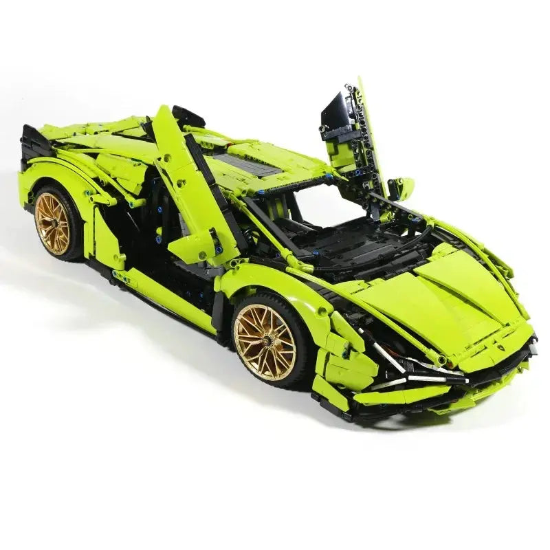 Green Sports Car MOC Building Blocks Kit 1:8 Scale Sports Car Model Toys No Power Pack Boy Birthday Gift for Adults 3696pcs Trikidsworld