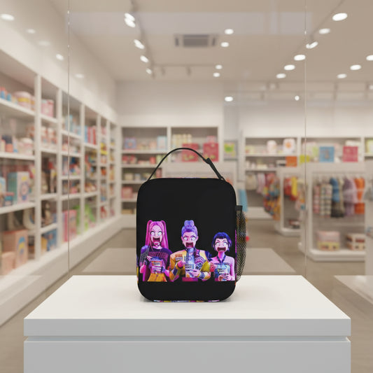 ZOEY Hamburger Ramyeon Ramen Huntrix Lunch Bag Demon Hunters Portable Lunch Box Unisex Travel Cooler Bag Oxford Tote Food Bags Trikidsworld