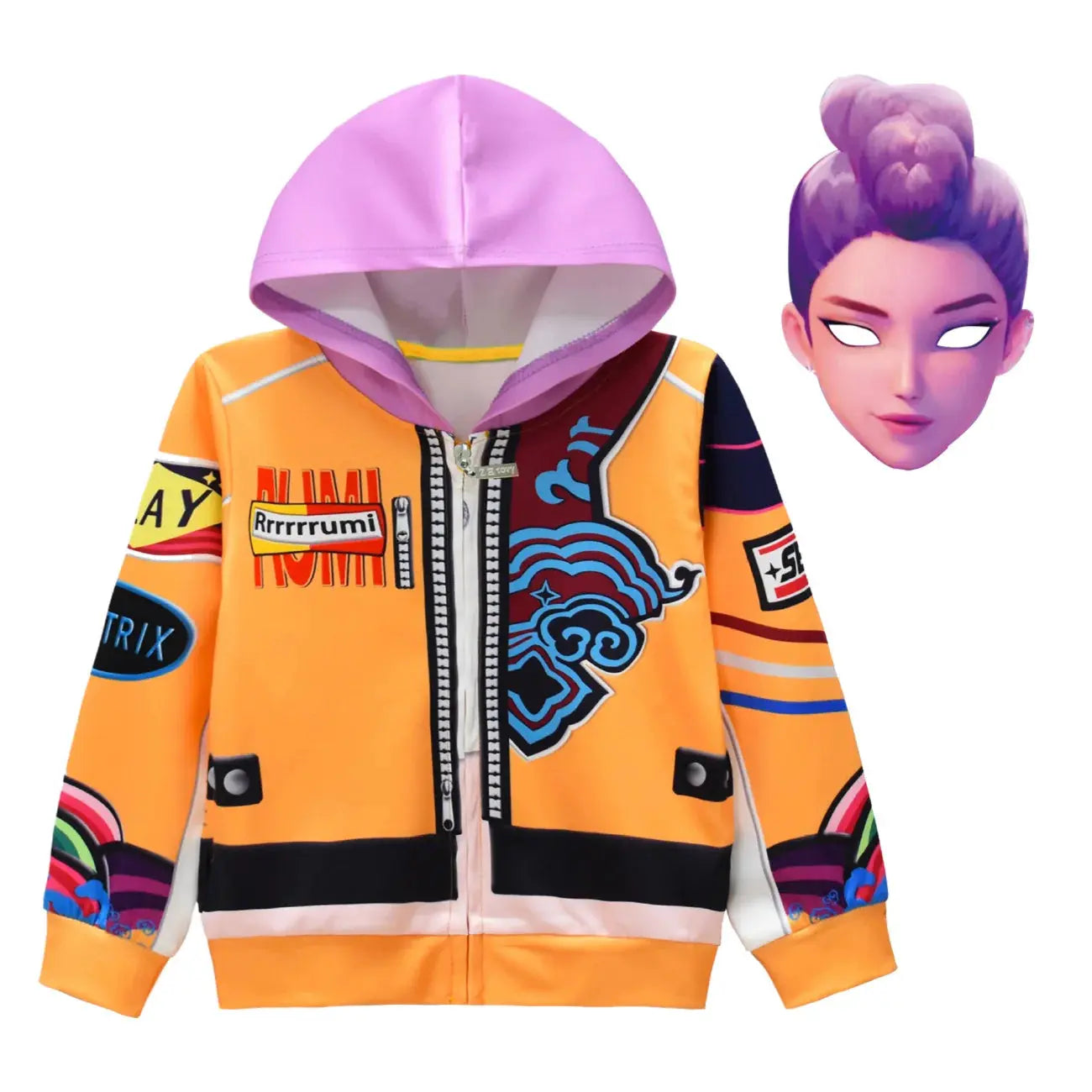 Anime Kpop Demon Hunters Kids Clothing Set Girl Rumi Mira Zoey Print Long Sleeve Tops+Pants 2pcs Set Halloween Carnaval Outfi Trikidsworld