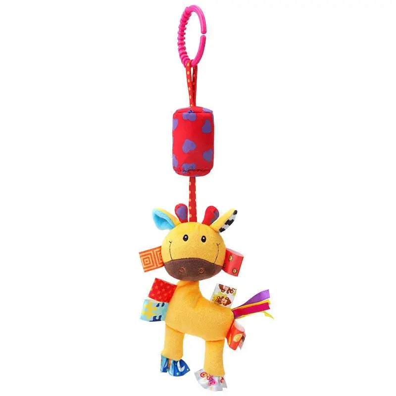 Baby Sensory Hanging Rattles Soft Learning Toy Plush Animals Stroller Infant Car Bed Crib with Teether for Bebe Babies Toddlers Trikidsworld