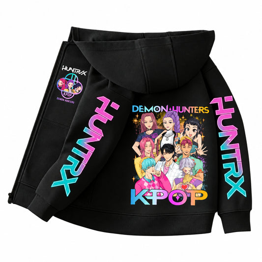 KPop Demon Hunters HUNTR/X Hoodie for Kids – Black