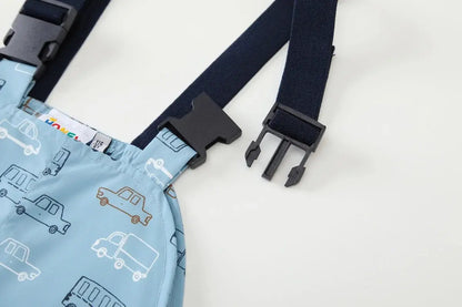 Adjustable straps with buckles on HONEYKING kids bib rain pants