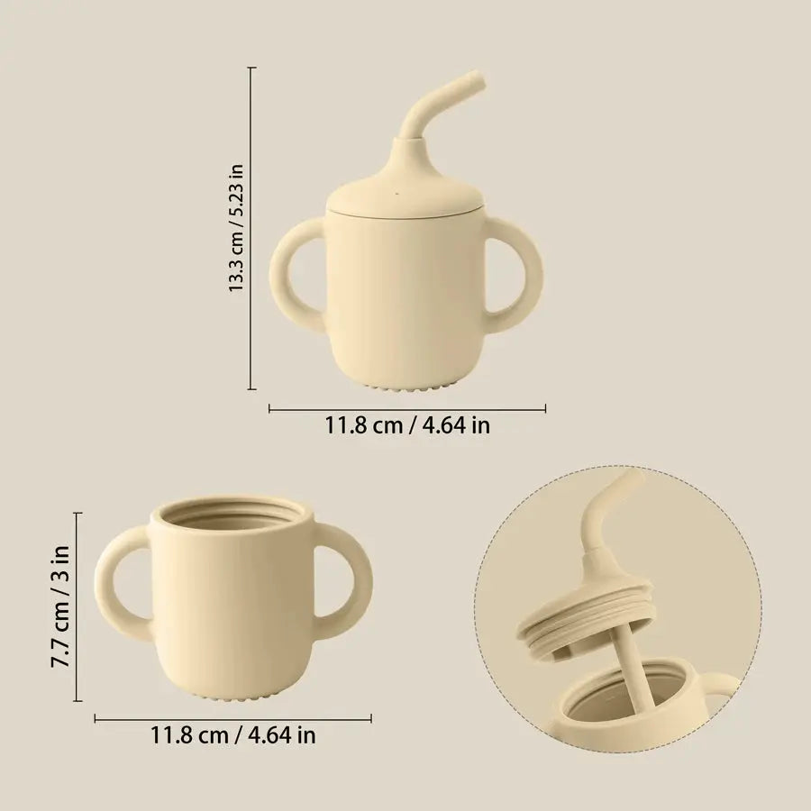 SipEase silicone sippy cup dimensions in cm and inches